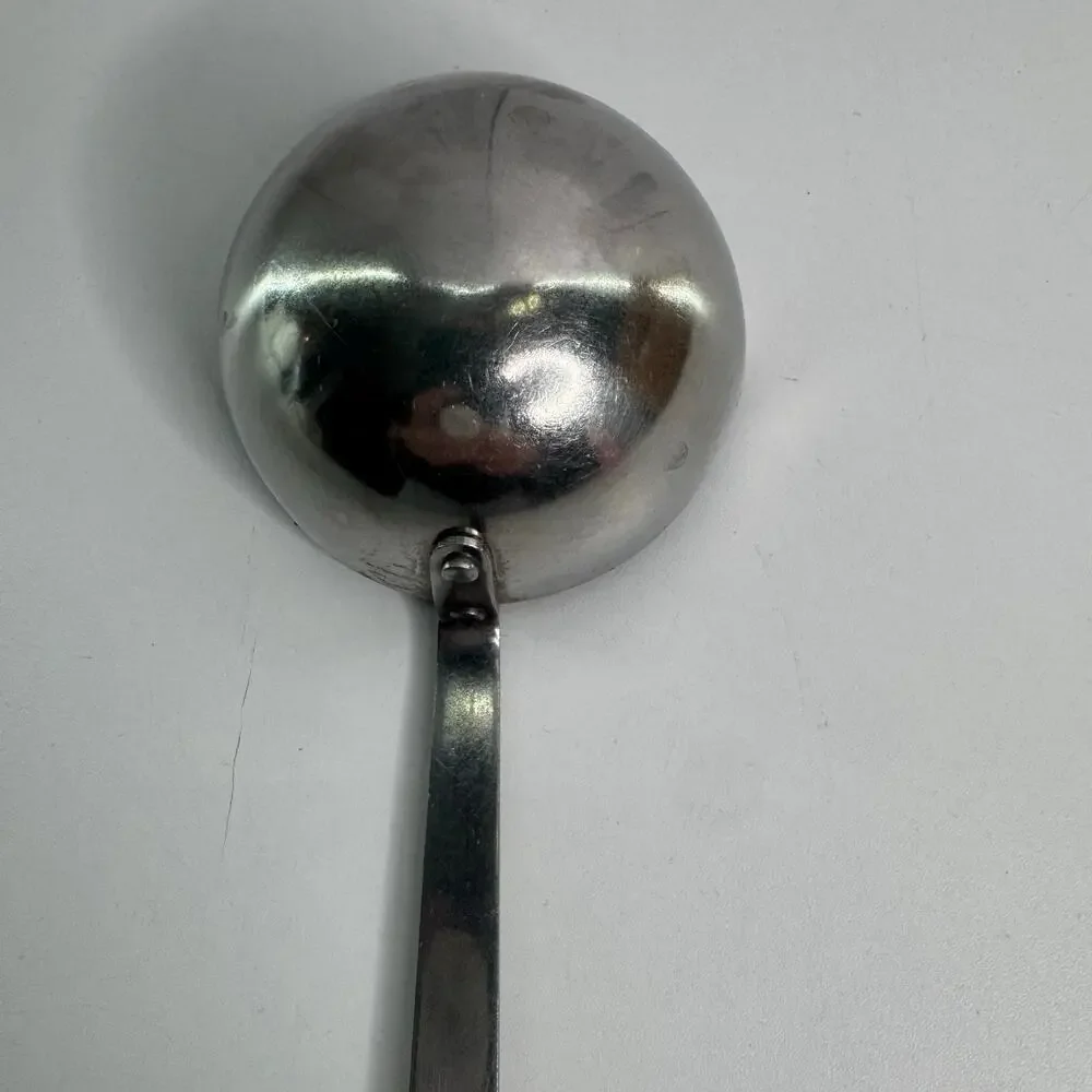 Flat VTG Flint Arrowhead Ladle Stainless Riveted Black Composite Handle USA